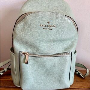 kate spade Mint Pebbled Leather Backpack with Gold Hardware